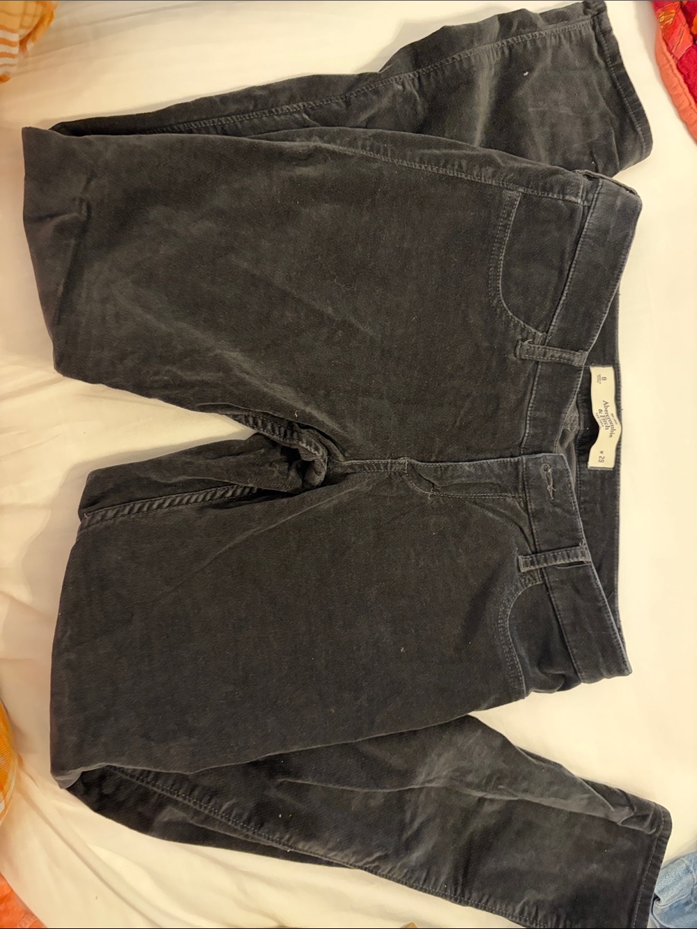 Abercrombie & Fitch Charcoal Gray Velvety Pants